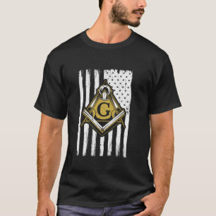 Camiseta Freemason Masonic Fraternal Freemasonry EUA Flag A