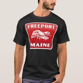 Camiseta Freeport Maine Retro Crachá Vermelho