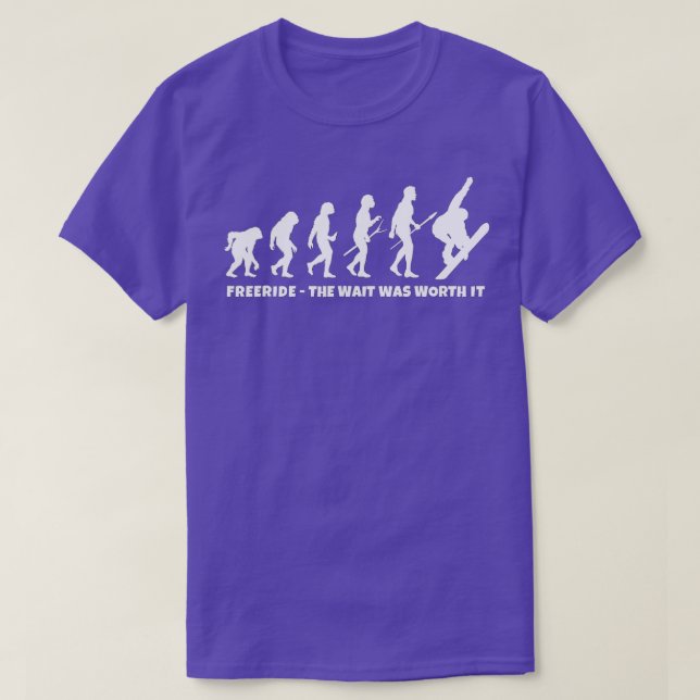 Camiseta Freeride Snowboarder Evolution de Freeride Snowboa (Frente do Design)