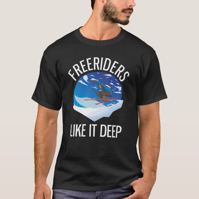 Camiseta Freeriders De Esqui Alpino Como O Profundo (Frente)