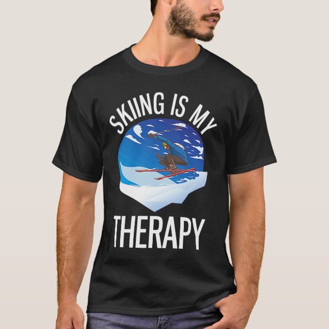 Camiseta Freeriding  Alpine Skiing Is My Therapy (Frente)