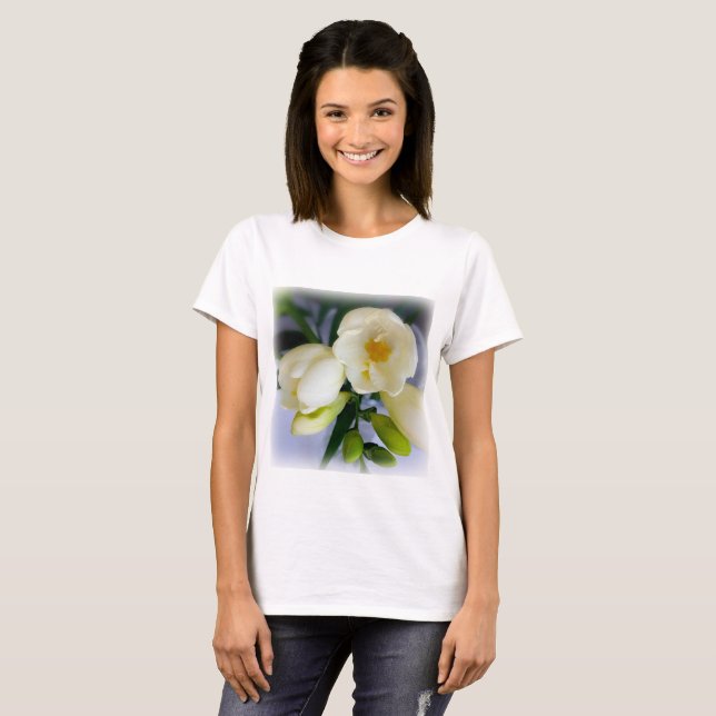 Camiseta freesia amarela branca (Frente Completa)