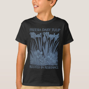 Camiseta Freesia Daisy Tulipa Enraizada Em Resistência Suti