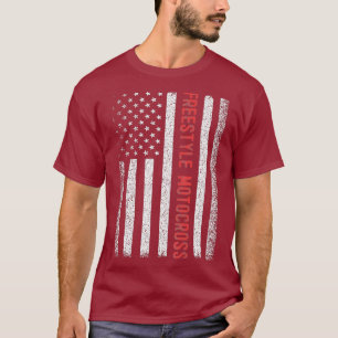 Camiseta Freestyle Motocross American Flag 4 de julho