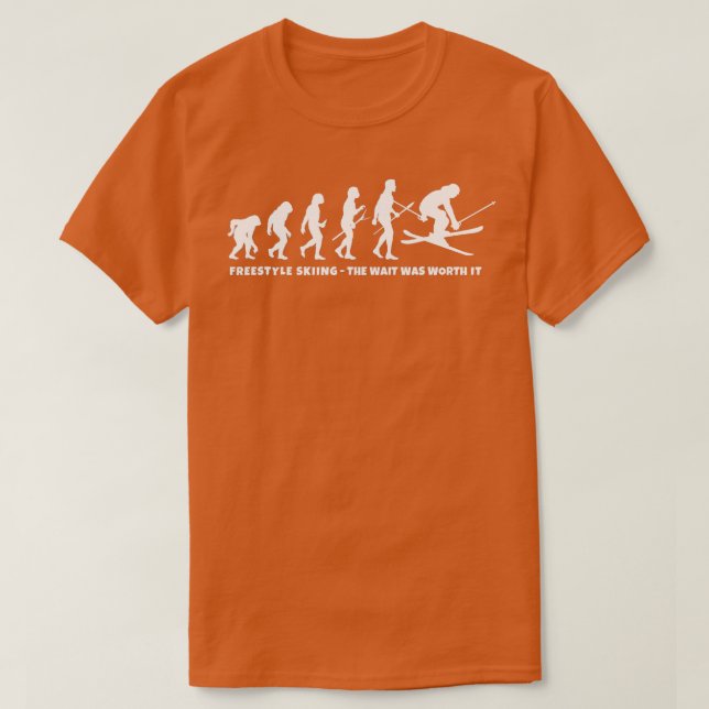 Camiseta Freestyle Skier Evolution of Freestyle Skiing (Frente do Design)