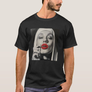 Camiseta freira rebelde com batom, freira rebelde  1