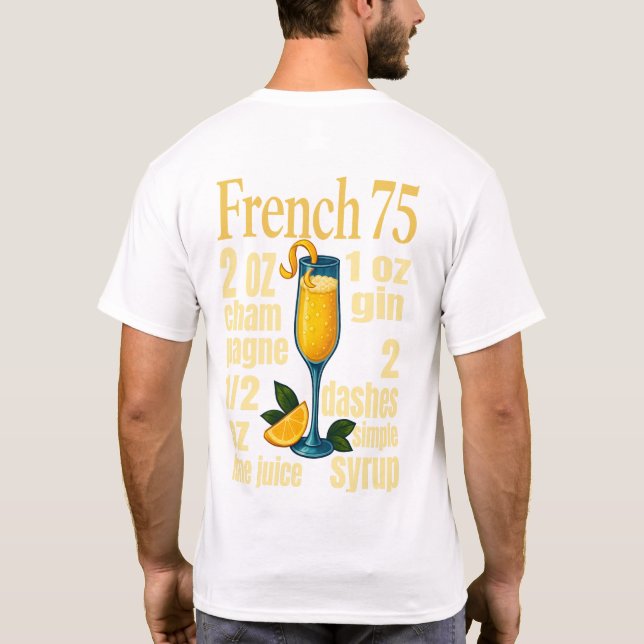 Camiseta French 75 T-Shirt – Elegant Champagne & Gin Drink (Verso)