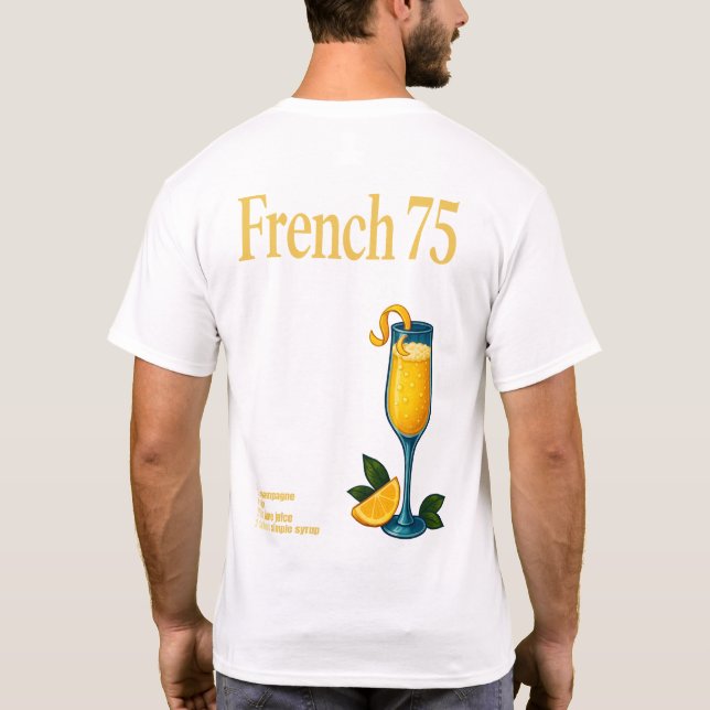 Camiseta French 75 T-Shirt – Elegant Champagne & Gin Drink (Verso)