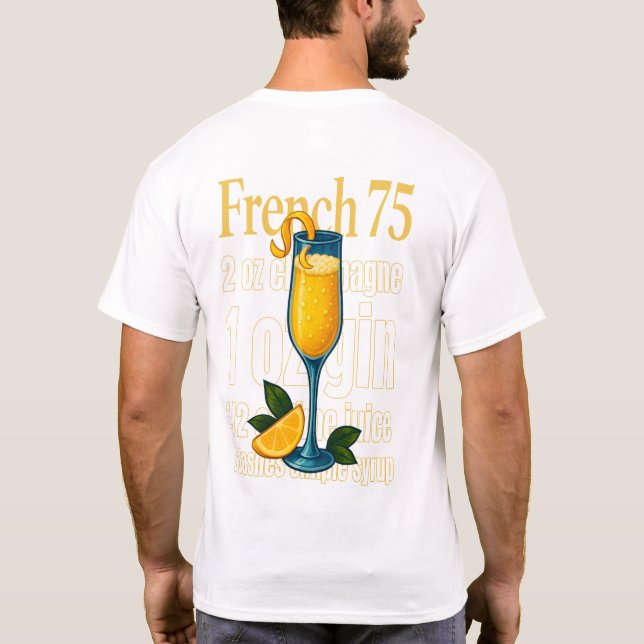 Camiseta French 75 T-Shirt – Elegant Champagne & Gin Drink (Verso)