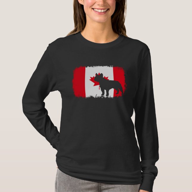 Camiseta French bull dog Canada Canadian flag frenchies bul (Frente)