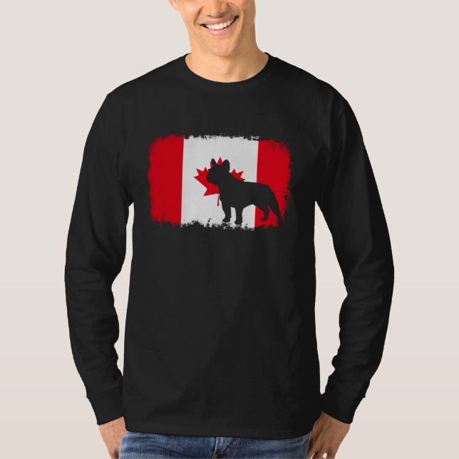 Camiseta French bull dog Canada Canadian flag frenchies bul (Frente)