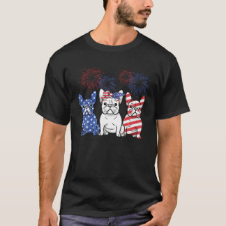 Camiseta French Bulldog American Flag 4th Of July Independe