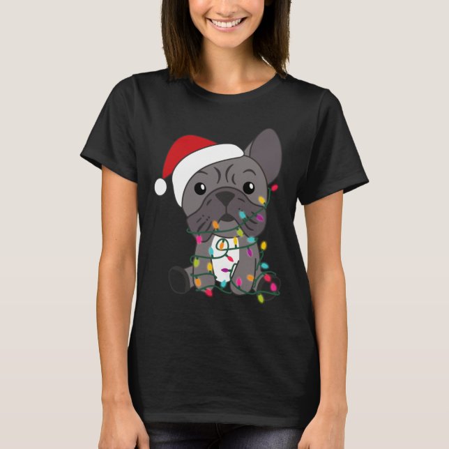 Camiseta French Bulldog Christmas Snow Winter Animals  (Frente)