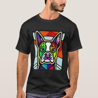 Camiseta French Bulldog - Colorful Stained Glass Pop Art_7