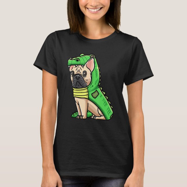 Camiseta French Bulldog Dog In Crocodile Costume (Frente)