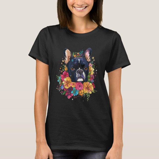 Camiseta French Bulldog Flower Bouquet (Frente)