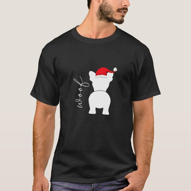Camiseta French Bulldog Frenchie Dog Christmas Santa Claus  (Frente)