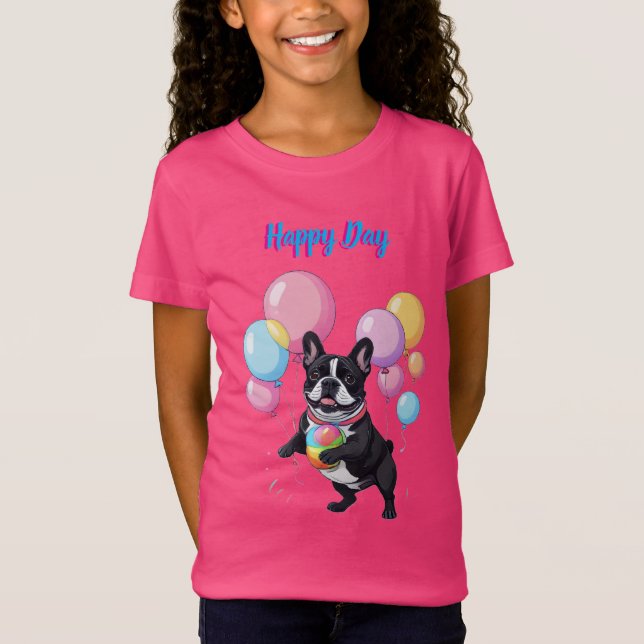 Camiseta French Bulldog Happy Day Französische Bulldogge  (Frente)