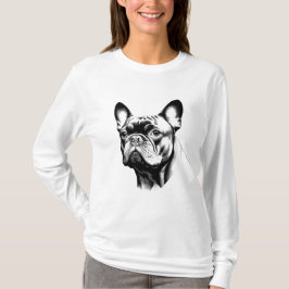 Camiseta French Bulldog Mom Pencil Sketch Gift