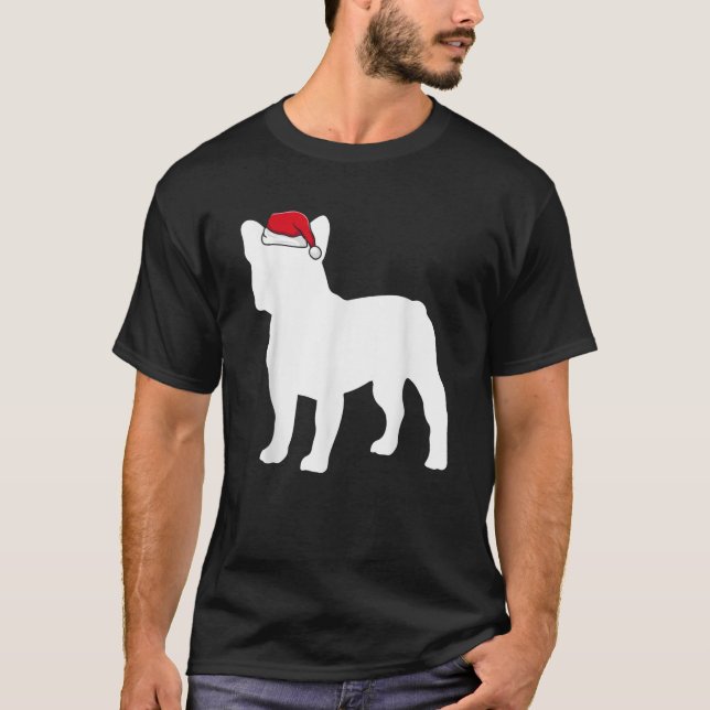 Camiseta French Bulldog Santa Hat Christmas Pajama Cute Dog (Frente)
