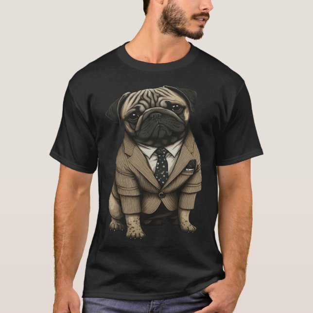 Camiseta French Bulldog Wearing Suit Frenchie Frenchy Boule (Frente)