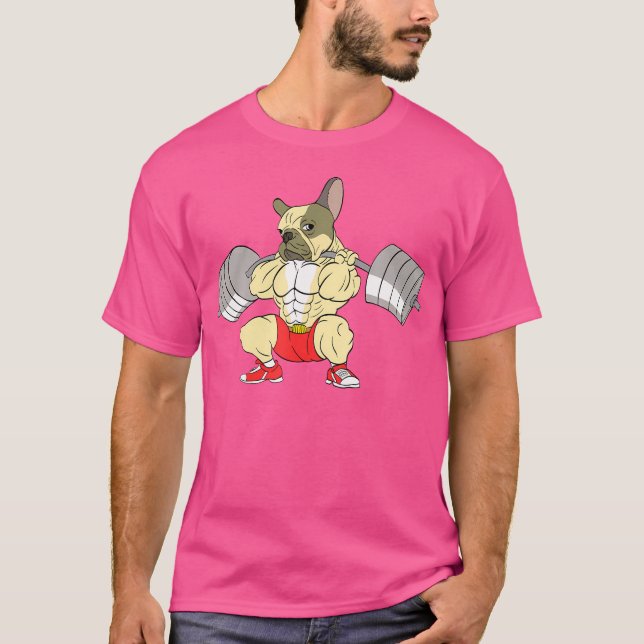 Camiseta French Bulldog Weightlifting Funny Deadlift (Frente)