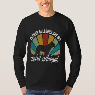 Camiseta French Bulldogs Are My Spirit Animal Retro Style F