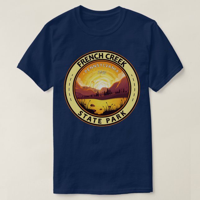 Camiseta French Creek State Park Pensilvânia Viagem Art Ba (Frente do Design)