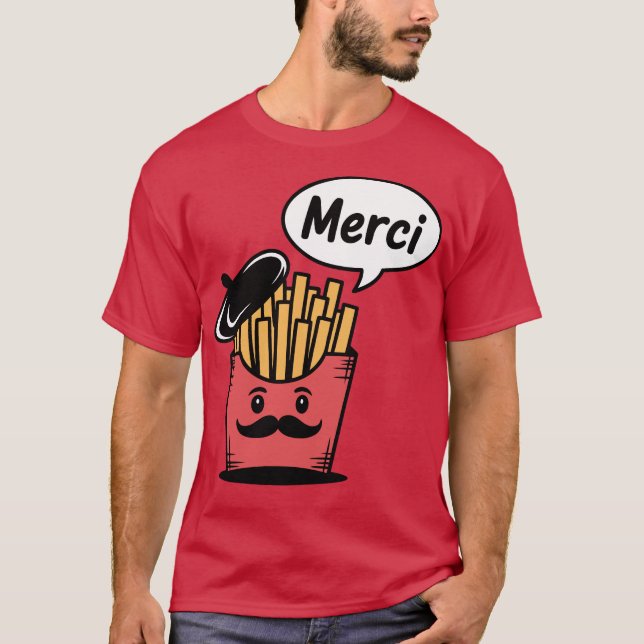 Camiseta French Fries Saying Merci (Frente)