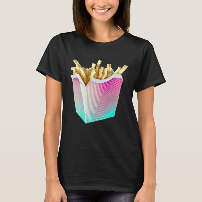 Camiseta French Fries Vaporwave Retrowave Aesthetic (Frente)