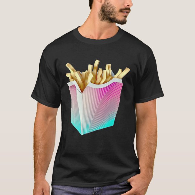 Camiseta French Fries Vaporwave Retrowave Aesthetic (Frente)
