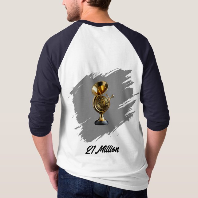 Camiseta French horn Bitcoin 21 Million (Verso)