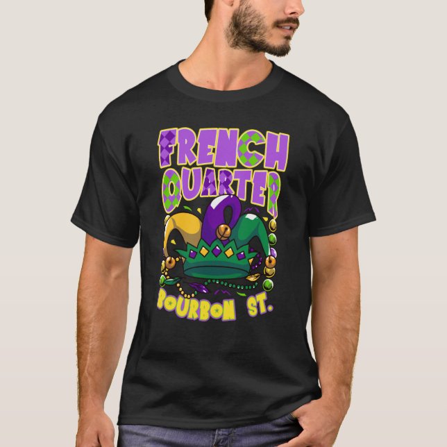 Camiseta French Quarter Bourbon Street New Orleans LA Mardi (Frente)