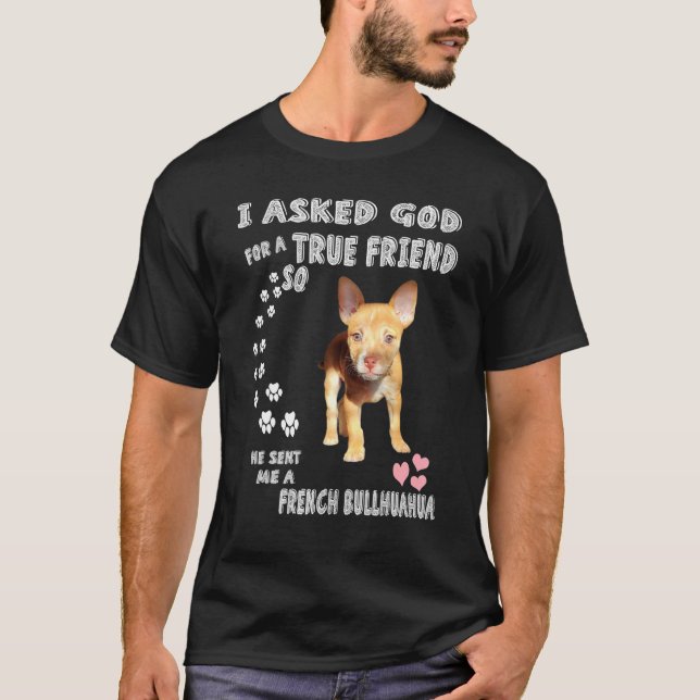 Camiseta Frencheenie Dog Mãe Chibull Pai Bullh Francês (Frente)