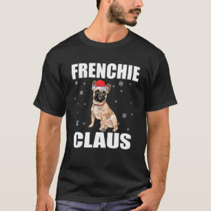 Camiseta Frenchie Claus Papais noeis Cute Cachorros Feriado