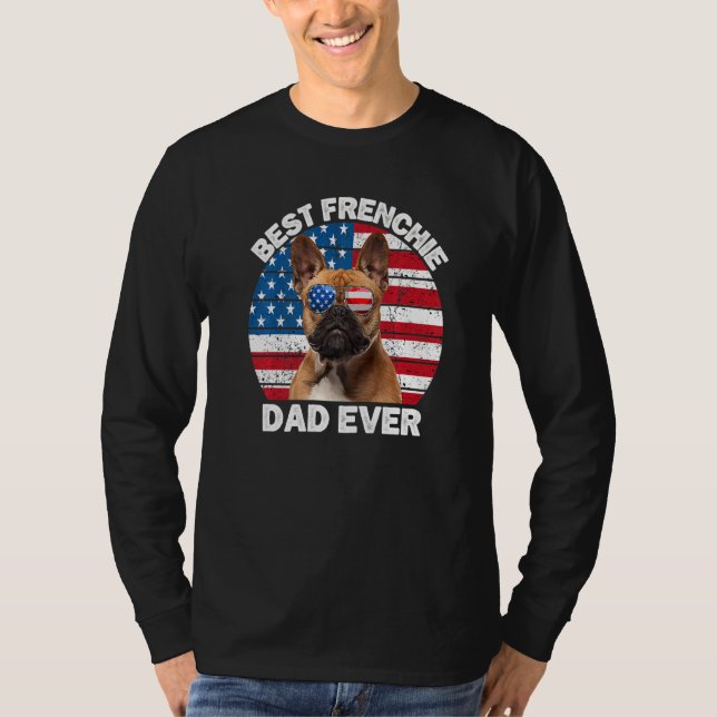 Camiseta Frenchie Dad  French Bulldog  Owner 4th Of July (Frente)