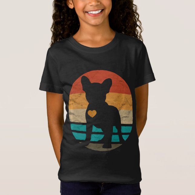 Camiseta frenchie de desenho    cardíaco de buldogue francê (Frente)