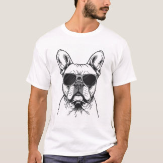 Camiseta Frenchie de Óculos de Sol 