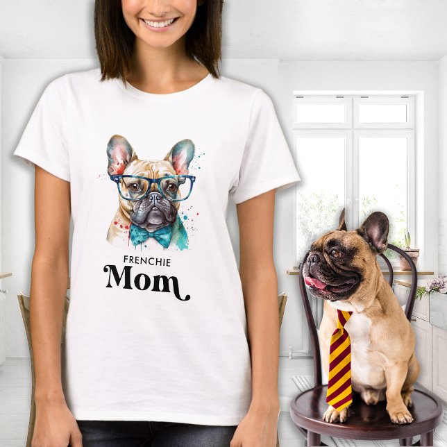 Camiseta Frenchie Dog MOM Personalizado Retro Buldogue Fran (Criador carregado)