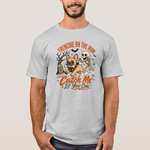 Camiseta Frenchie em Fuga no Halloween Caça ao Cão Esquel