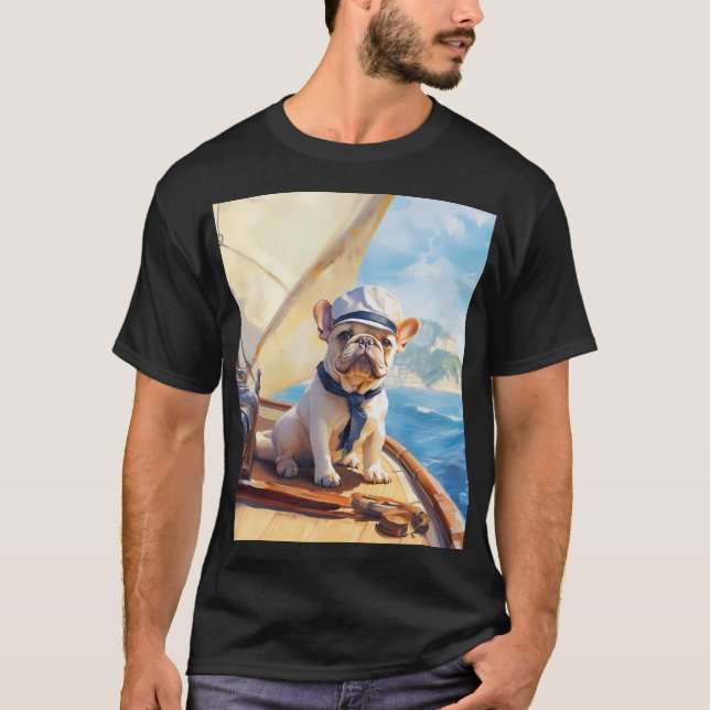 Camiseta Frenchie em um iate (Frente)
