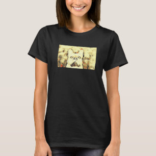 Camiseta Frenchie Fashion Abstrato Pintura Do Bloco Francês