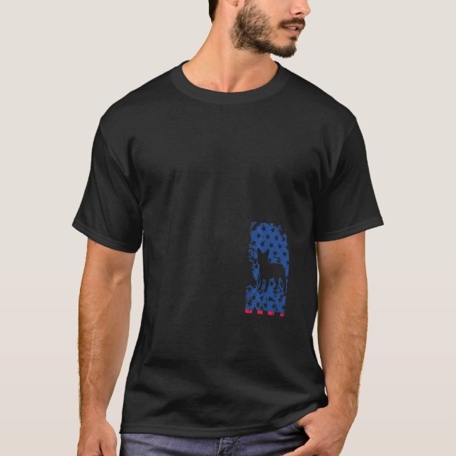 Camiseta Frenchie French Bulldog Patriotic American Flag 4t (Frente)