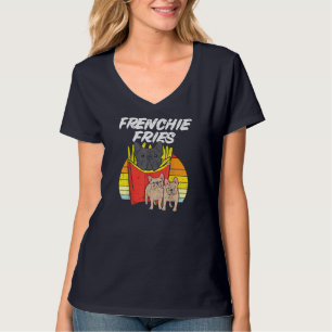 Camiseta Frenchie Fries Engraçado Buldogue Francês Pet Dog 