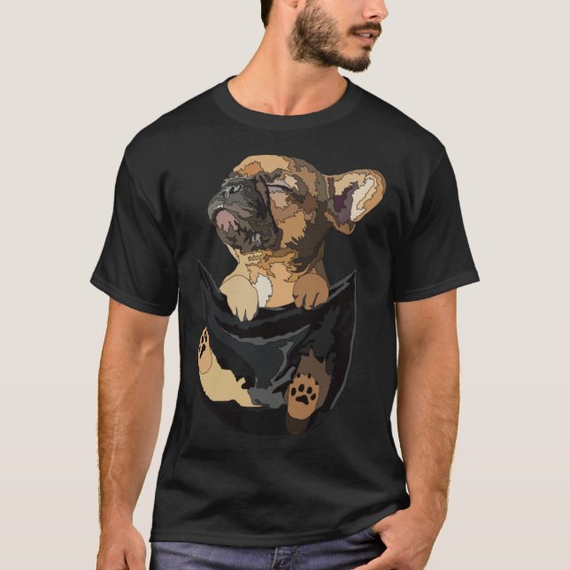 Camiseta Frenchie In Pocket French Bulldog Mom Dad Dog (Frente)