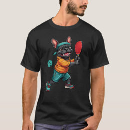 Camiseta Frenchie jogando bola de piclebol, engraçadinho ca