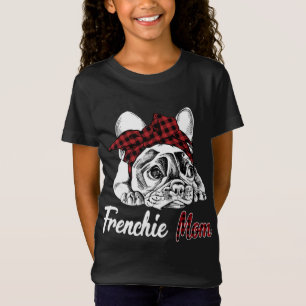 Camiseta Frenchie Mãe Bulldog Francês com Cabeça de Xadrez