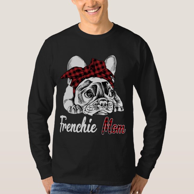 Camiseta Frenchie Mãe Bulldog Francês com Cabeça de Xadrez  (Frente)