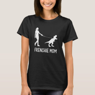 Camiseta Frenchie Mãe Bulldog Francês Mama Dog Dinosaur Wom