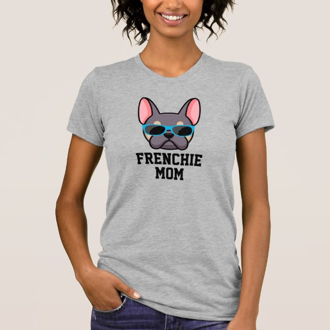 Camiseta Frenchie Mamãe Lilac e Tan French Bulldog T-Shirt (Frente)